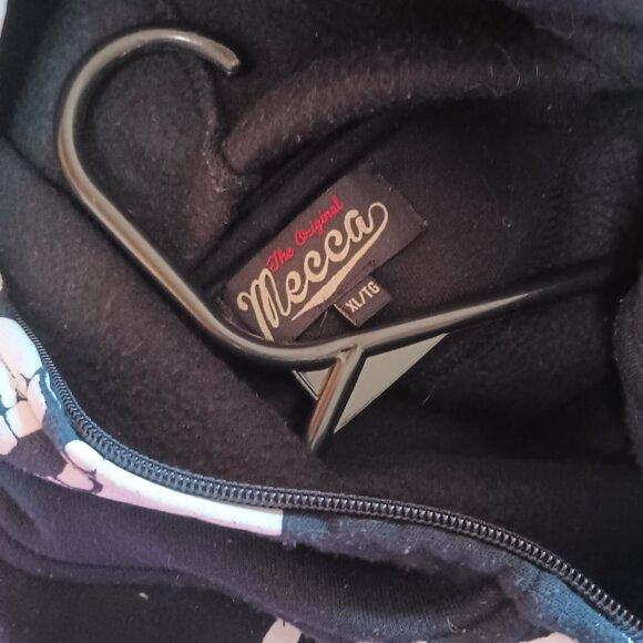 Men's Black Vintage XL Mecca Skeleton Glow-In-The-Dark Full Zip Hoodie Skull - Picture 4 of 6